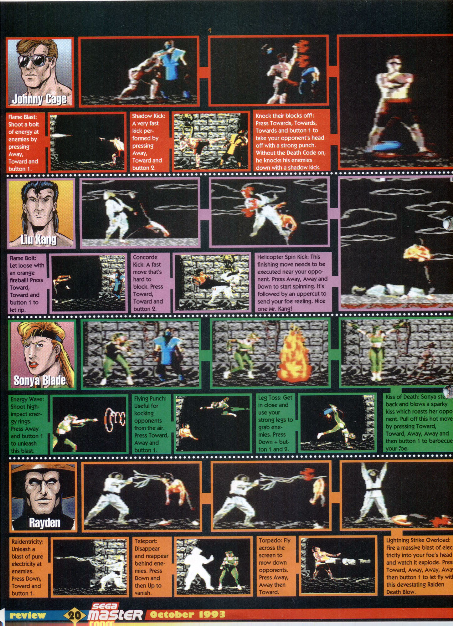 Mortal Kombat 2 Bezel Moves List 